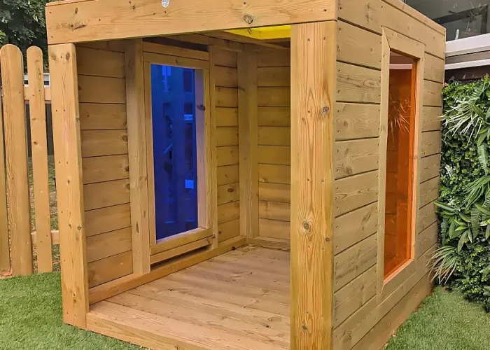 Play Equipment Sensory Cube on artificial grass
