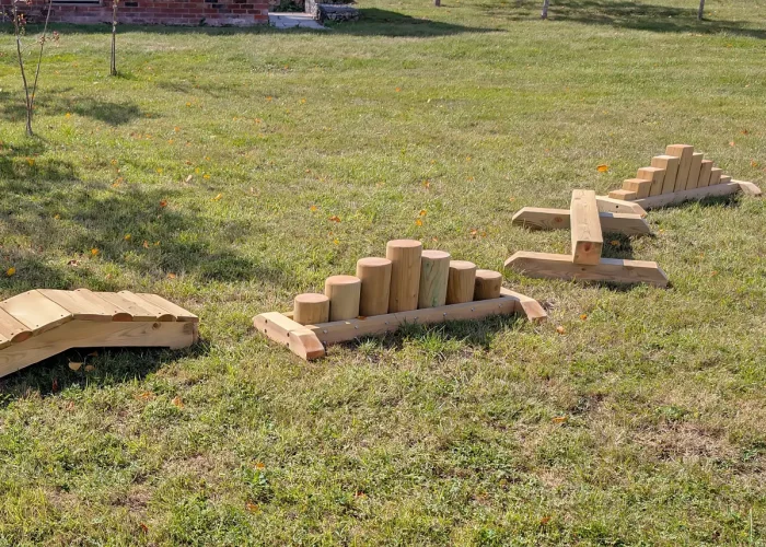 Wooden Scramble Trail Set equipment for kids physical play